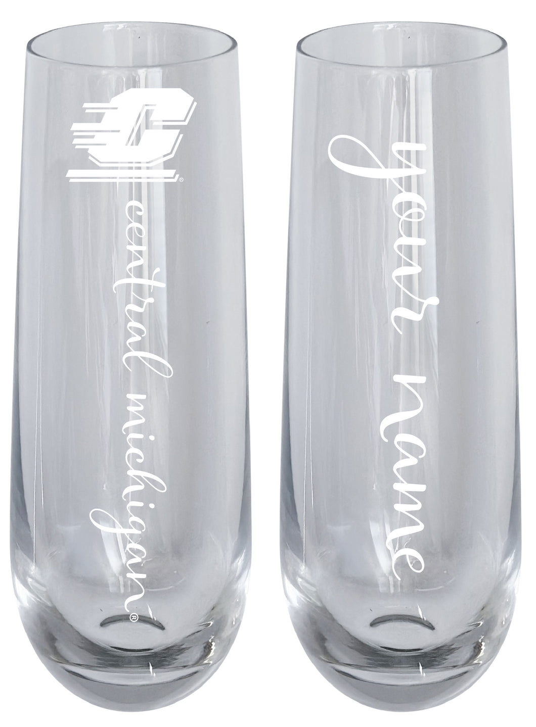 Central Michigan University Customizable 10 oz Engraved Champagne Flute – Officially Licensed Product 