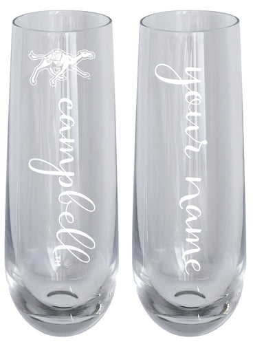 Campbell University Fighting Camels Customizable 10 oz Engraved Champagne Flute – Officially Licensed Product 