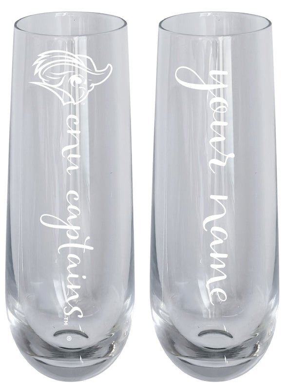 Christopher Newport Captains Customizable 10 oz Engraved Champagne Flute – Officially Licensed Product 