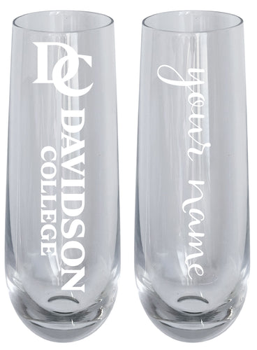 Davidson College Customizable 10 oz Engraved Champagne Flute – Officially Licensed Product 