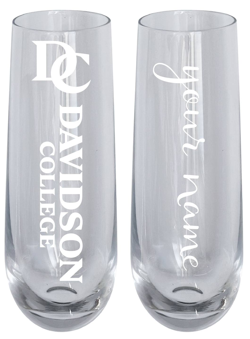Davidson College Customizable 10 oz Engraved Champagne Flute – Officially Licensed Product 