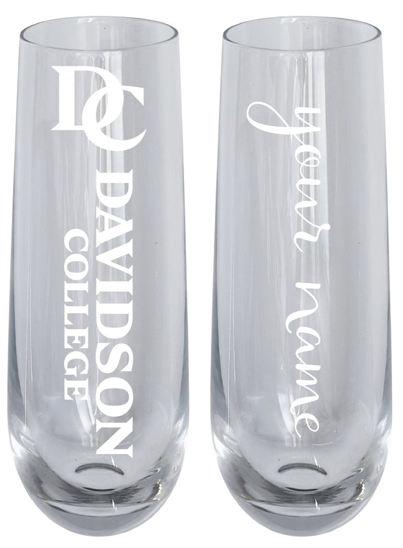 Davidson College Customizable 10 oz Engraved Champagne Flute – Officially Licensed Product 