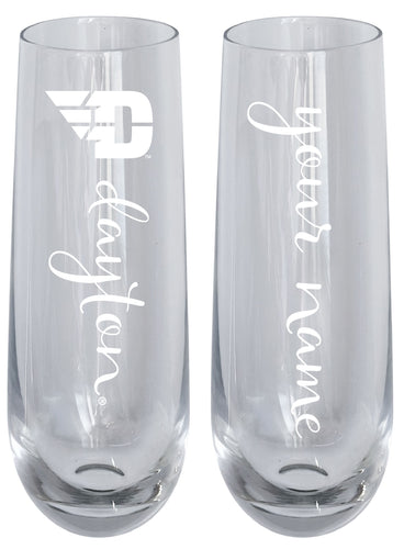 Dayton Flyers Customizable 10 oz Engraved Champagne Flute – Officially Licensed Product 