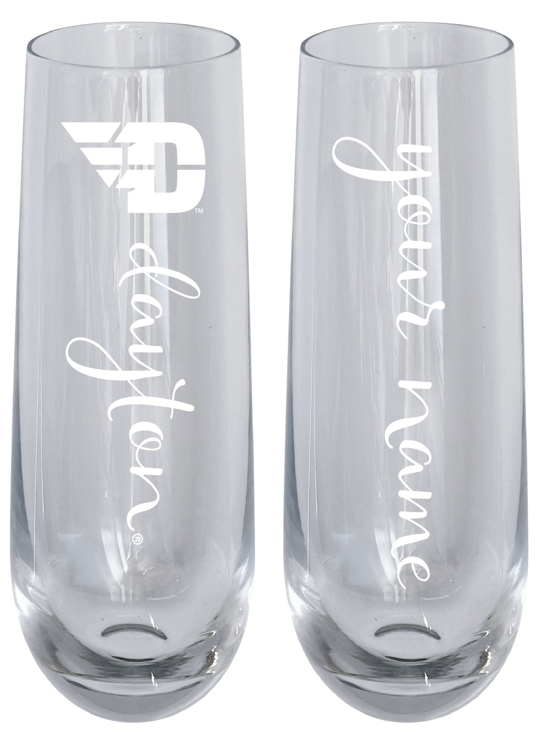 Dayton Flyers Customizable 10 oz Engraved Champagne Flute – Officially Licensed Product 