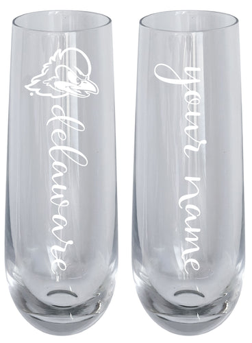 Delaware Blue Hens Customizable 10 oz Engraved Champagne Flute – Officially Licensed Product 