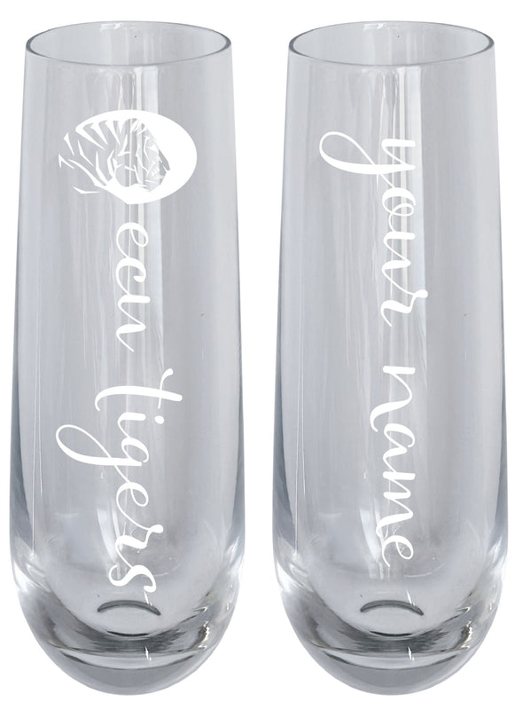 East Central University Tigers Customizable 10 oz Engraved Champagne Flute – Officially Licensed Product 