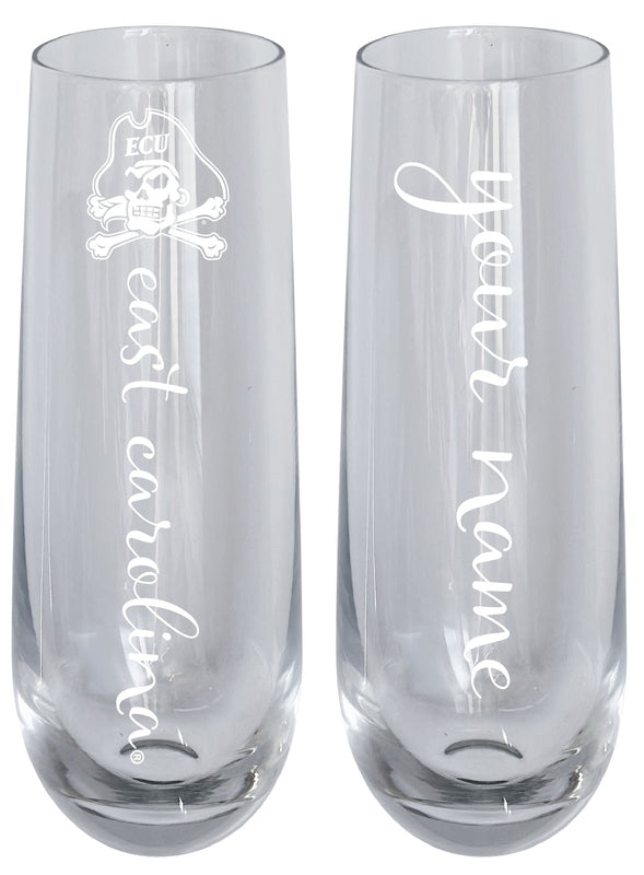 East Carolina Pirates Customizable 10 oz Engraved Champagne Flute – Officially Licensed Product 