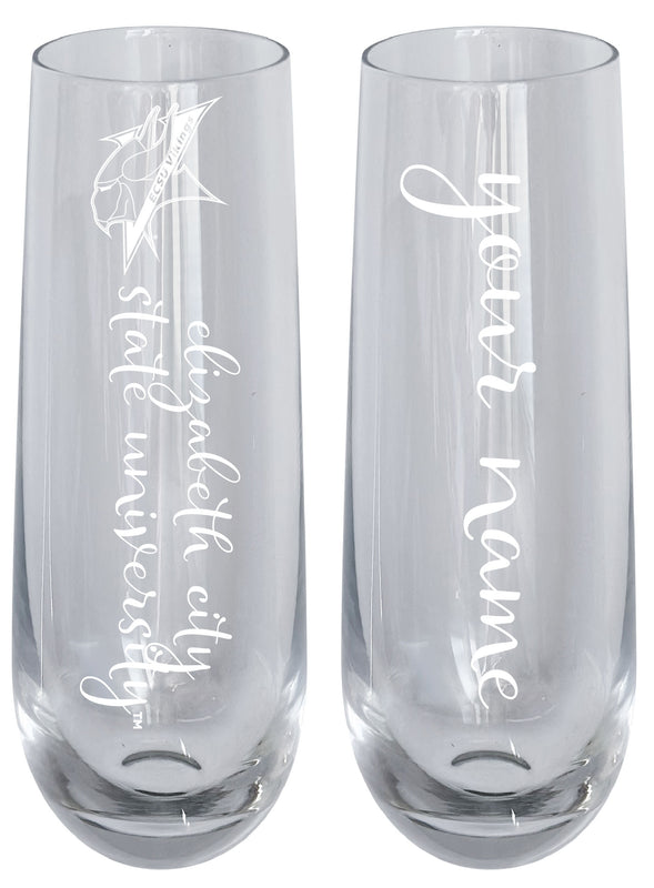 Elizabeth City State University Customizable 10 oz Engraved Champagne Flute – Officially Licensed Product 