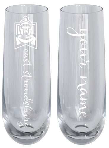 East Stroudsburg University Customizable 10 oz Engraved Champagne Flute – Officially Licensed Product 