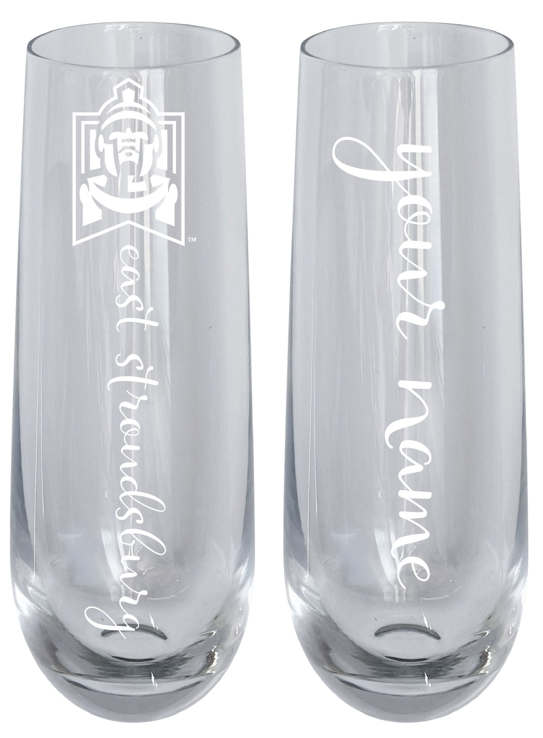 East Stroudsburg University Customizable 10 oz Engraved Champagne Flute – Officially Licensed Product 