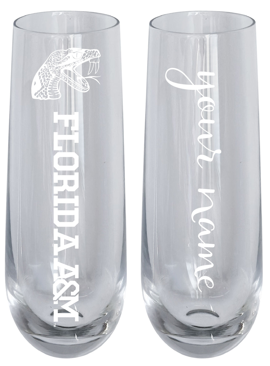 Florida A&M Rattlers Customizable 10 oz Engraved Champagne Flute – Officially Licensed Product 