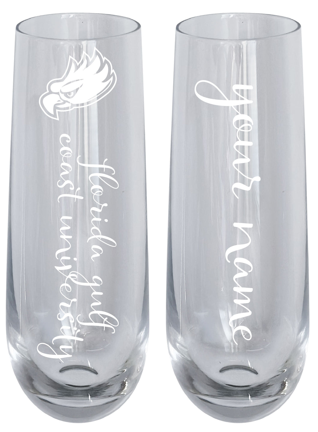 Florida Gulf Coast Eagles Customizable 10 oz Engraved Champagne Flute – Officially Licensed Product 