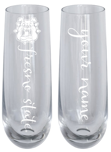 Fresno State Bulldogs Customizable 10 oz Engraved Champagne Flute – Officially Licensed Product 