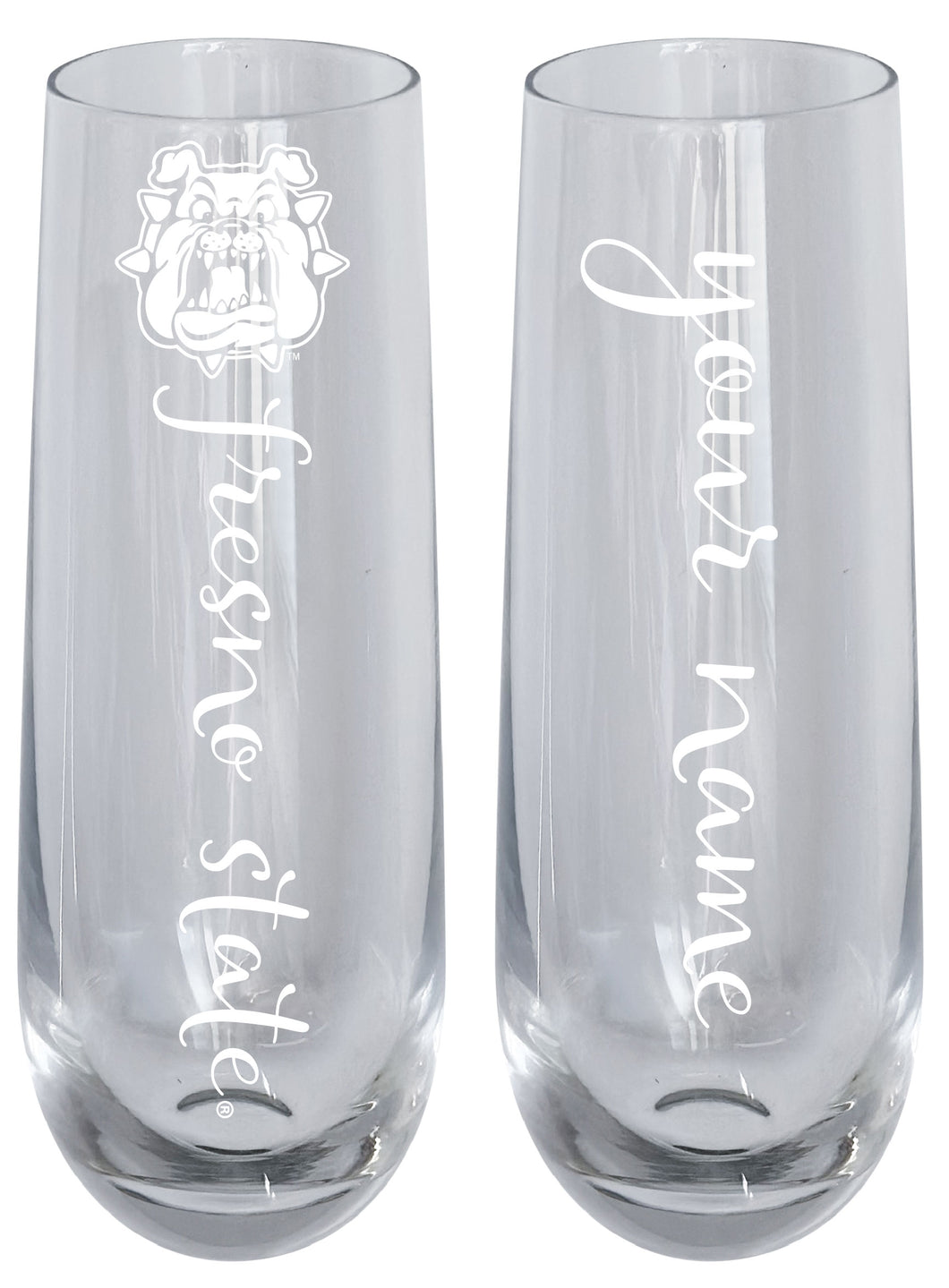 Fresno State Bulldogs Customizable 10 oz Engraved Champagne Flute – Officially Licensed Product 