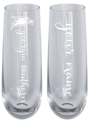Georgia Southern Eagles Customizable 10 oz Engraved Champagne Flute – Officially Licensed Product 