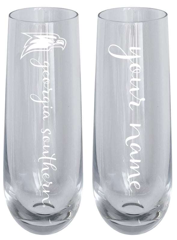 Georgia Southern Eagles Customizable 10 oz Engraved Champagne Flute – Officially Licensed Product 