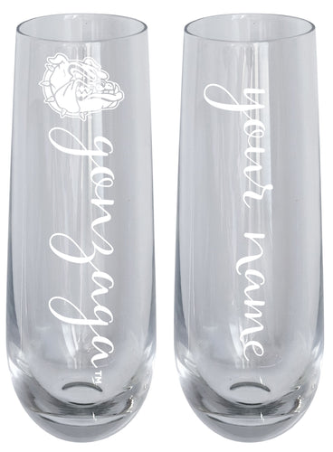 Gonzaga Bulldogs Customizable 10 oz Engraved Champagne Flute – Officially Licensed Product 