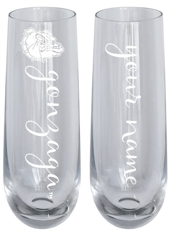 Gonzaga Bulldogs Customizable 10 oz Engraved Champagne Flute – Officially Licensed Product 