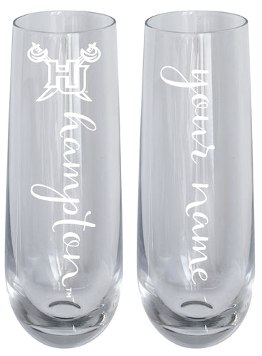 Hampton University Customizable 10 oz Engraved Champagne Flute – Officially Licensed Product 