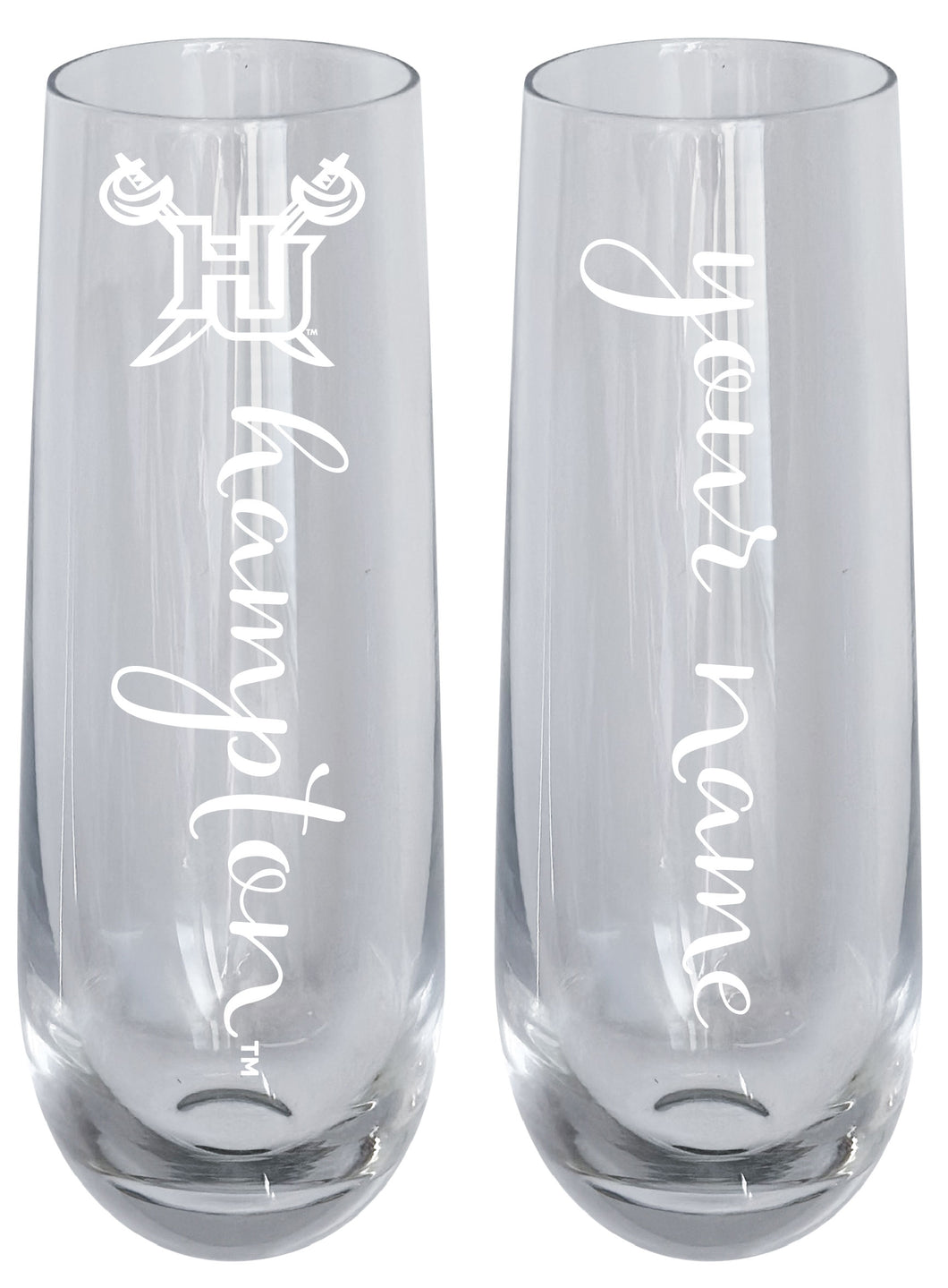 Hampton University Customizable 10 oz Engraved Champagne Flute – Officially Licensed Product 