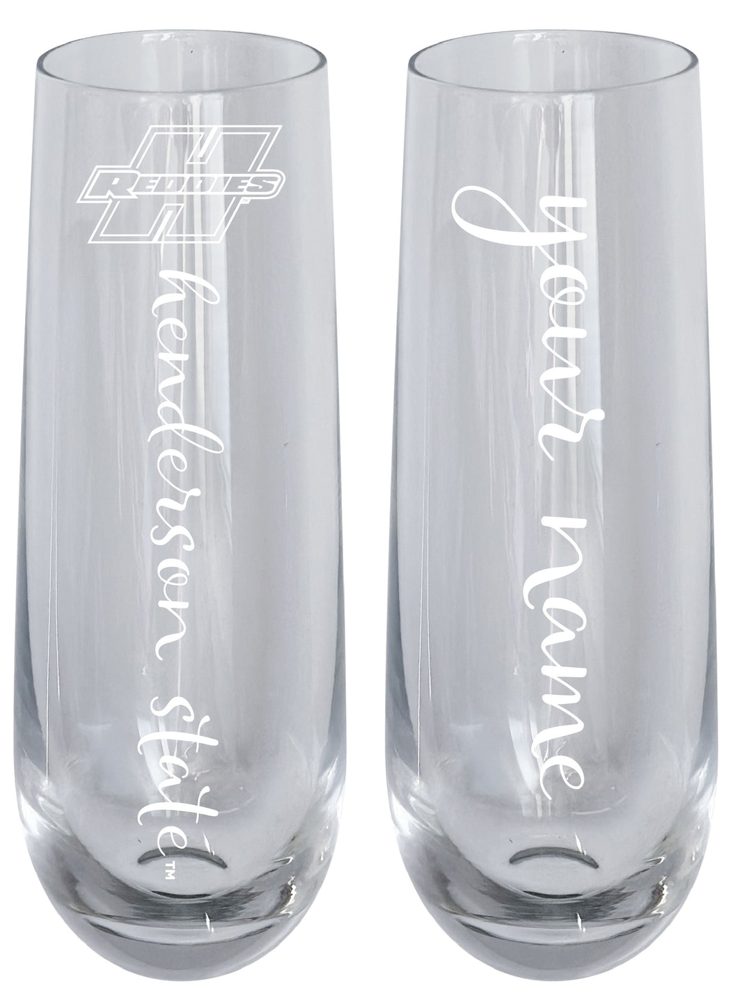 Henderson State Reddies Customizable 10 oz Engraved Champagne Flute – Officially Licensed Product 
