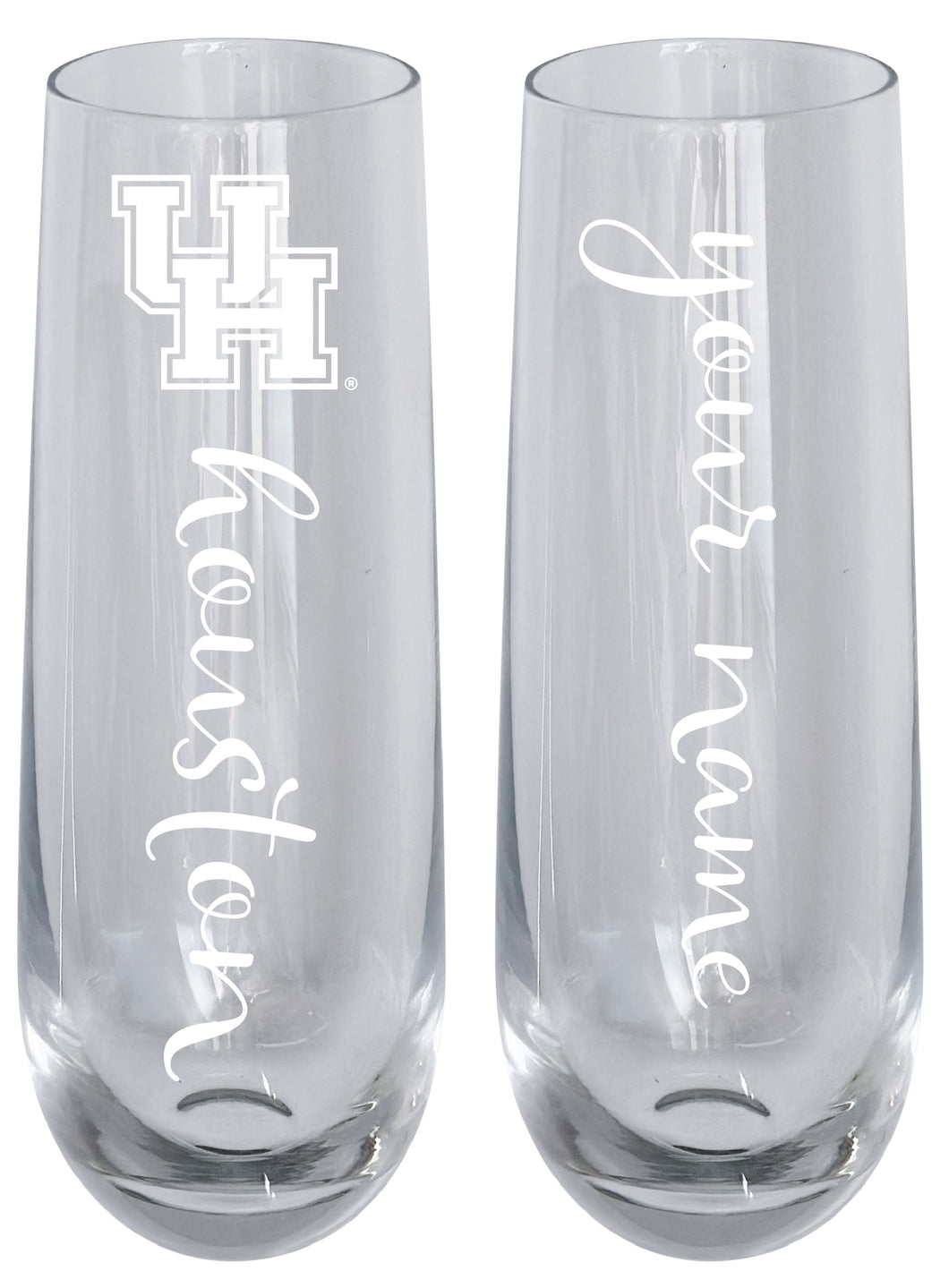 University of Houston Customizable 10 oz Engraved Champagne Flute – Officially Licensed Product 