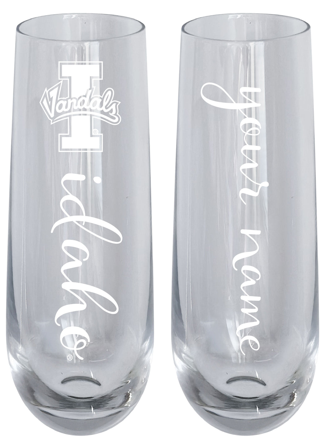 Idaho Vandals Customizable 10 oz Engraved Champagne Flute – Officially Licensed Product 