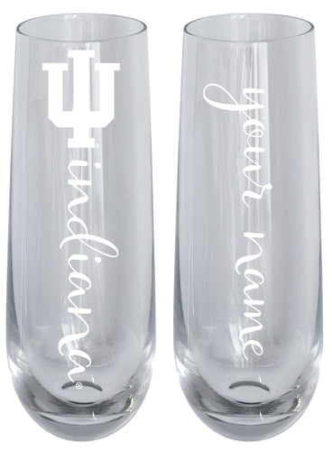 Indiana Hoosiers Customizable 10 oz Engraved Champagne Flute – Officially Licensed Product 