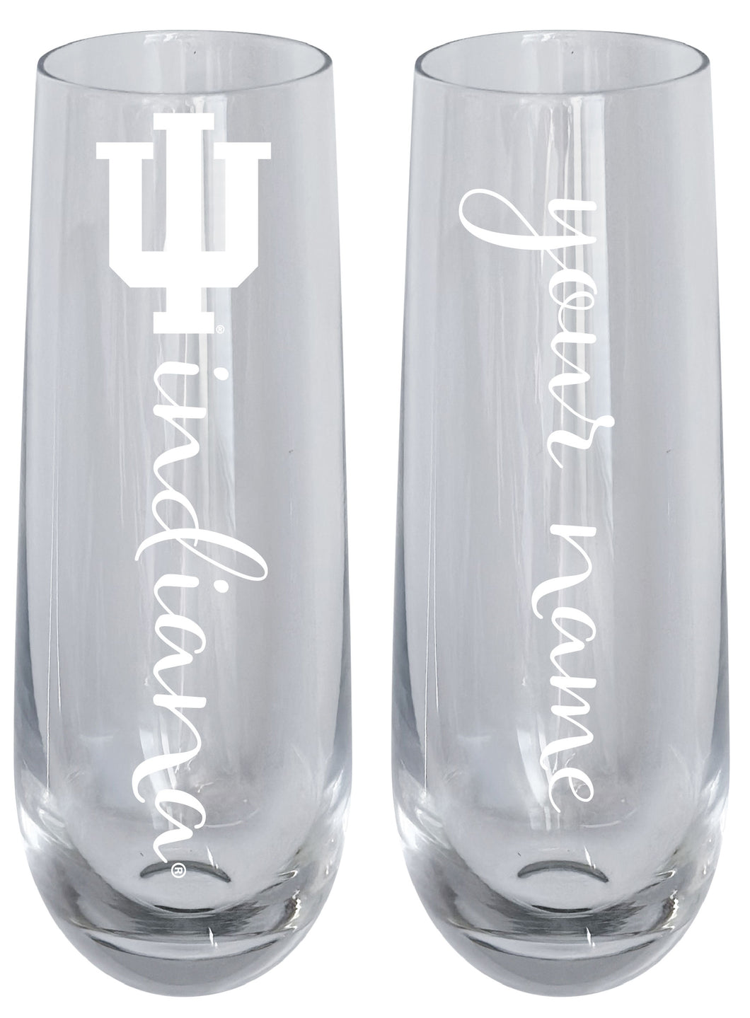 Indiana Hoosiers Customizable 10 oz Engraved Champagne Flute – Officially Licensed Product 