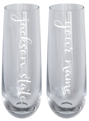 Jackson State University Customizable 10 oz Engraved Champagne Flute – Officially Licensed Product 