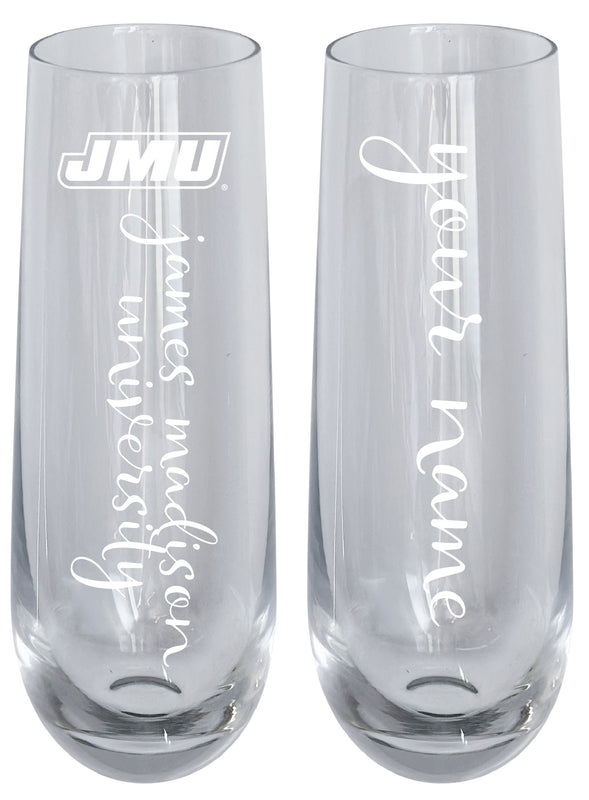 James Madison Dukes Customizable 10 oz Engraved Champagne Flute – Officially Licensed Product 