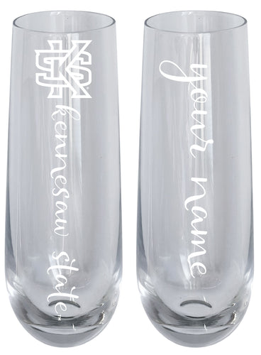 Kennesaw State University Customizable 10 oz Engraved Champagne Flute – Officially Licensed Product 