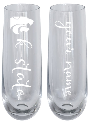 Kansas State Wildcats Customizable 10 oz Engraved Champagne Flute – Officially Licensed Product 