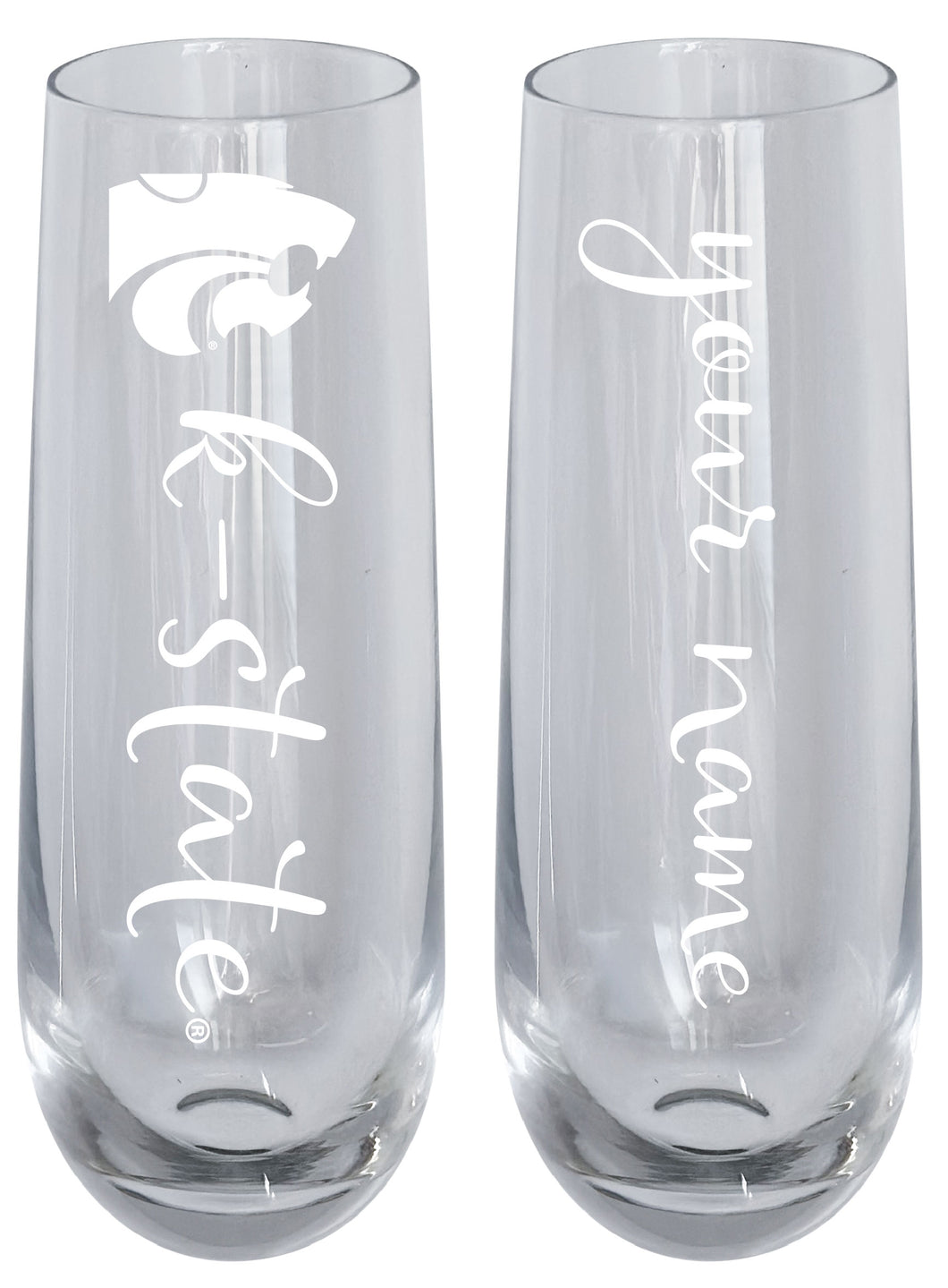 Kansas State Wildcats Customizable 10 oz Engraved Champagne Flute – Officially Licensed Product 