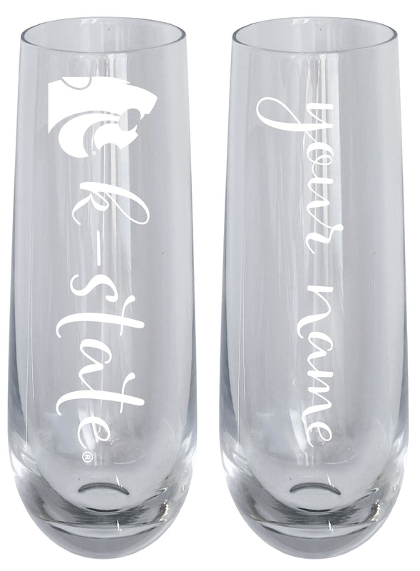 Kansas State Wildcats Customizable 10 oz Engraved Champagne Flute – Officially Licensed Product 