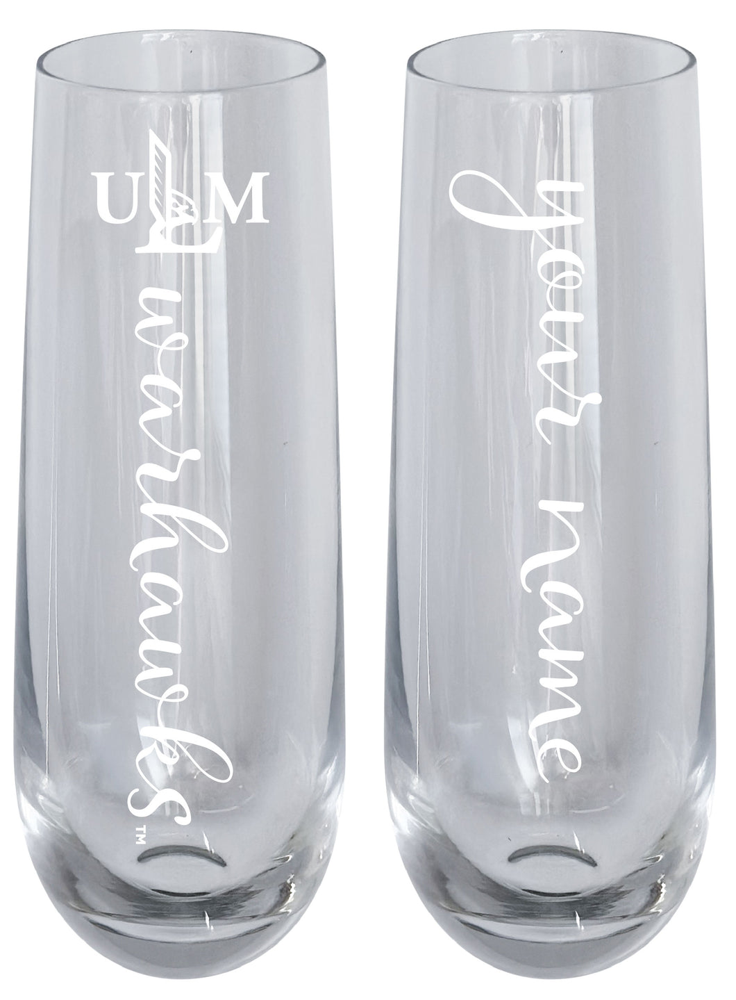 University of Louisiana Monroe Customizable 10 oz Engraved Champagne Flute – Officially Licensed Product 