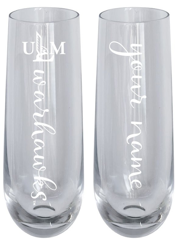 University of Louisiana Monroe Customizable 10 oz Engraved Champagne Flute – Officially Licensed Product 