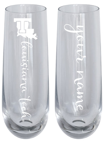 Louisiana Tech Bulldogs Customizable 10 oz Engraved Champagne Flute – Officially Licensed Product 
