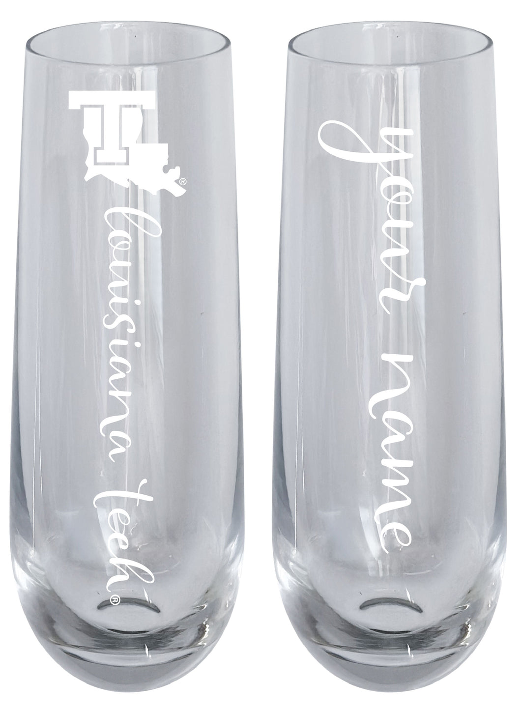 Louisiana Tech Bulldogs Customizable 10 oz Engraved Champagne Flute – Officially Licensed Product 