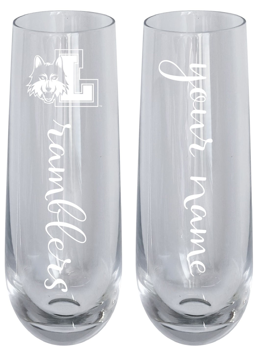 Loyola University Ramblers Customizable 10 oz Engraved Champagne Flute – Officially Licensed Product 