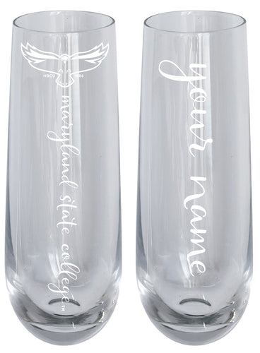 Maryland Eastern Shore Customizable 10 oz Engraved Champagne Flute – Officially Licensed Product 