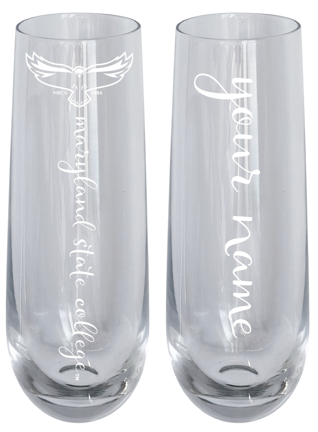 Maryland Eastern Shore Customizable 10 oz Engraved Champagne Flute – Officially Licensed Product 