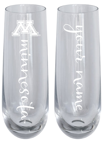 Minnesota Gophers Customizable 10 oz Engraved Champagne Flute – Officially Licensed Product 