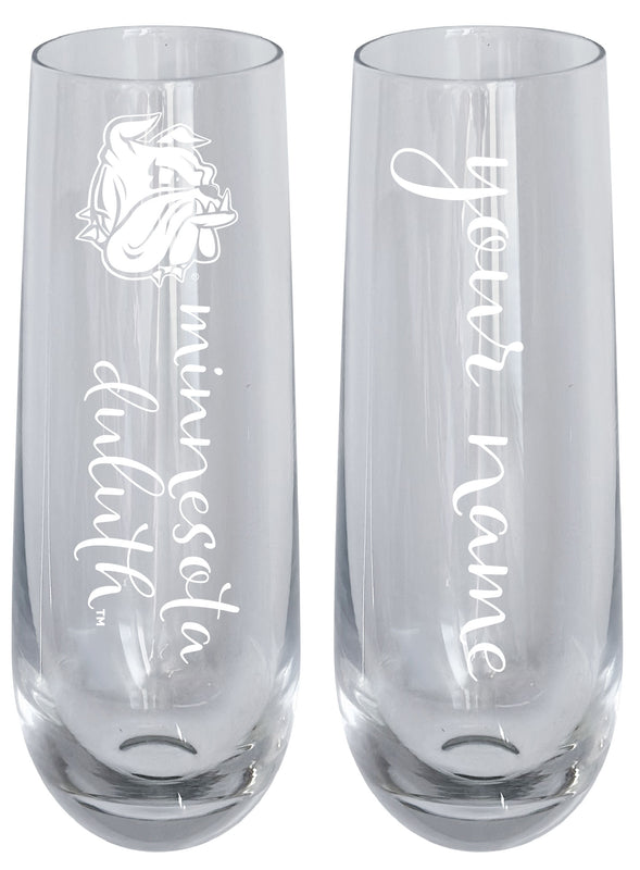 Minnesota Duluth Bulldogs Customizable 10 oz Engraved Champagne Flute – Officially Licensed Product 