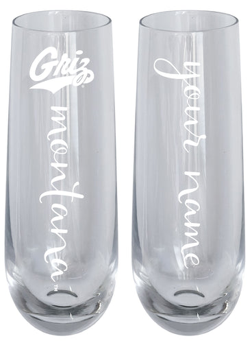 Montana University Customizable 10 oz Engraved Champagne Flute – Officially Licensed Product 