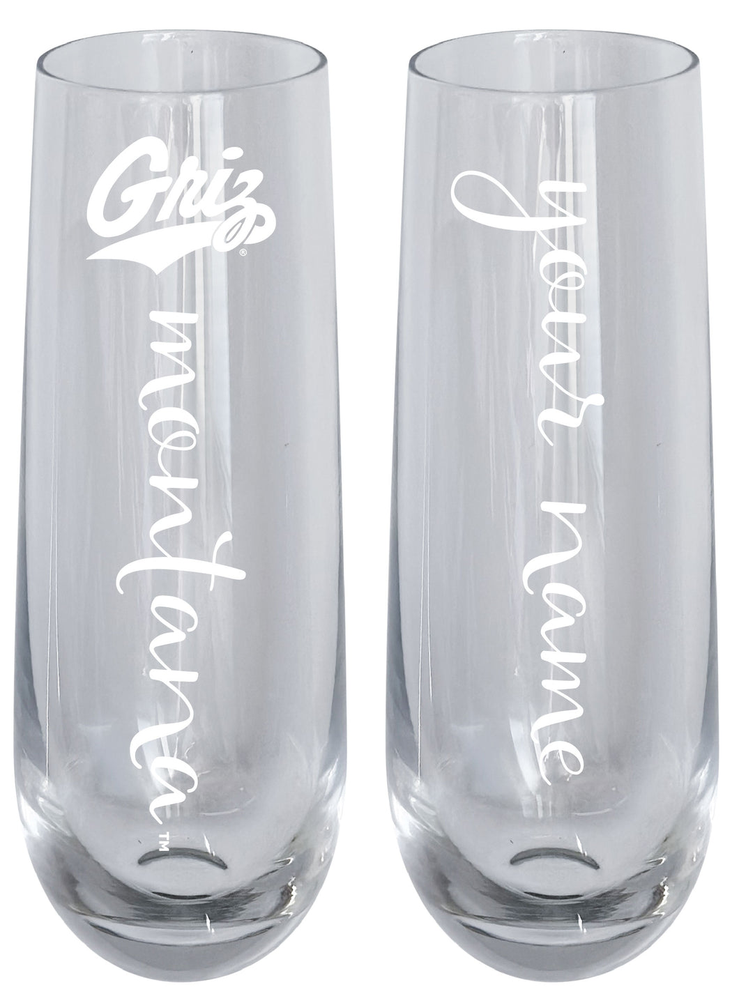 Montana University Customizable 10 oz Engraved Champagne Flute – Officially Licensed Product 