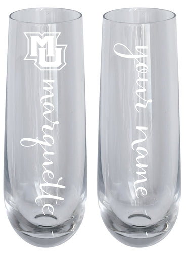 Marquette Golden Eagles Customizable 10 oz Engraved Champagne Flute – Officially Licensed Product 