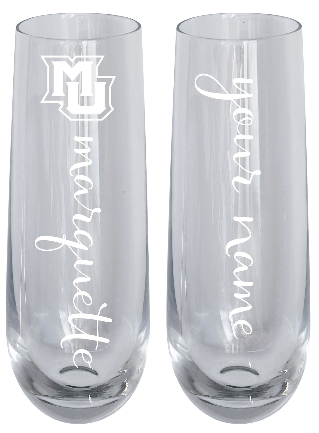 Marquette Golden Eagles Customizable 10 oz Engraved Champagne Flute – Officially Licensed Product 