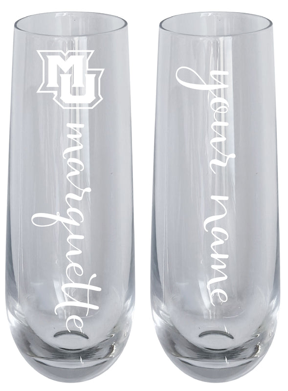 Marquette Golden Eagles Customizable 10 oz Engraved Champagne Flute – Officially Licensed Product 