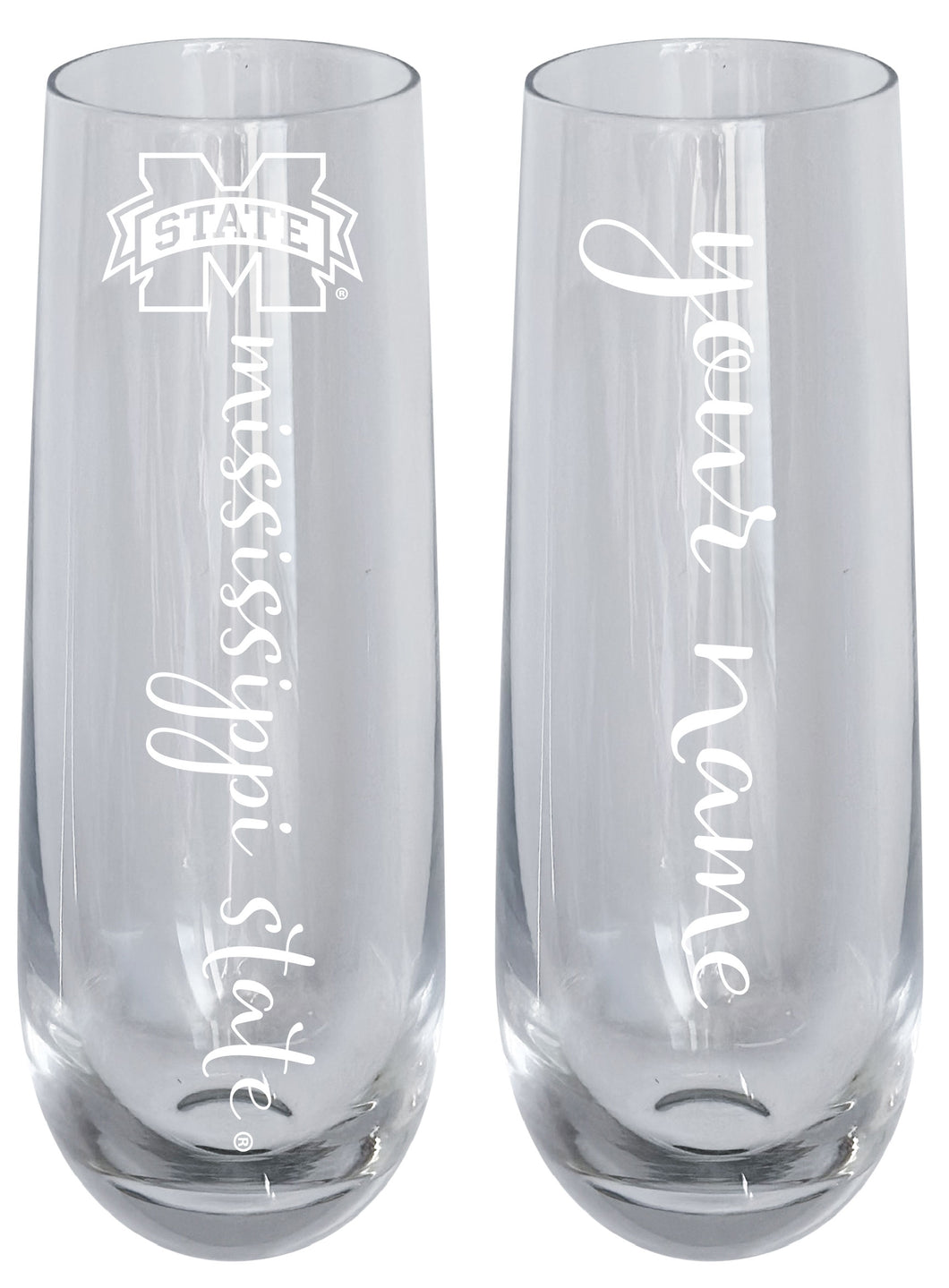 Mississippi State Bulldogs Customizable 10 oz Engraved Champagne Flute – Officially Licensed Product 